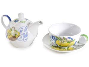 grossista set tazza tisaniera limoni agrumi