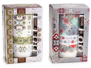teiere set tazze impilate ingrosso maiolica
