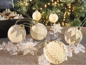 wholesale white gold christmas balls