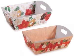 wholesale paper christmas basket tray
