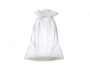 Snow white organza bags