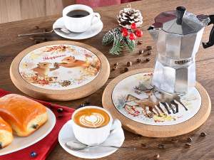 ingrosso sottopentola natale sughero ceramica