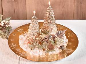 ingrosso sotto piatto natale oro fiocco neve