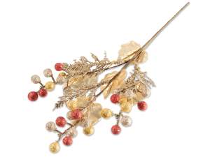 wholesale twigs berries gold glitter