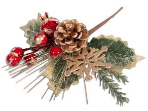 wholesale twig pick christmas berries pine cones