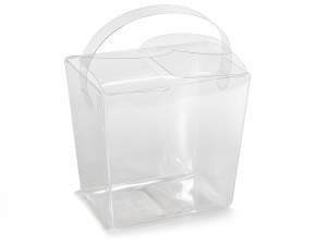 Wholesale square PET box with handle