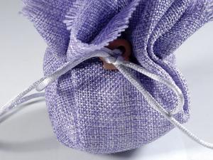 Lilac fabric bag favors