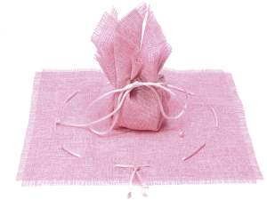 Tulle pink party favor drawstring