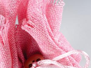 Tulle pink party favor drawstring