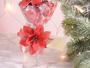 Grossisti poinsettia stella natale glitter clip