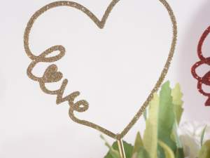 Ingrosso cuore decorativo glitter stick