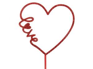 Ingrosso cuore decorativo glitter stick