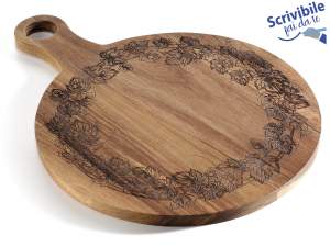 Tabla de cortar redonda de madera de sommelier de