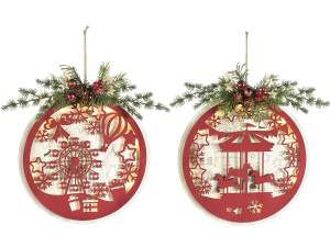 boule de Noël en bois avec lumières en gros
