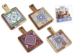 Ingrosso tagliere legno maiolica