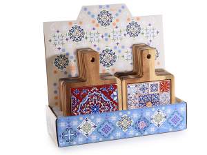 Ingrosso tagliere legno maiolica