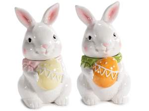 Soporte conejito Pascua de cerámica al por mayor