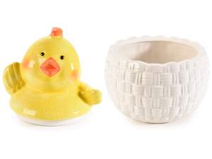 Mayorista contenedor de dulces pollito de Pascua