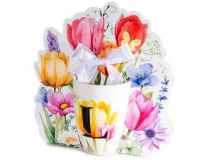 Taza con inicial de flor al por mayor