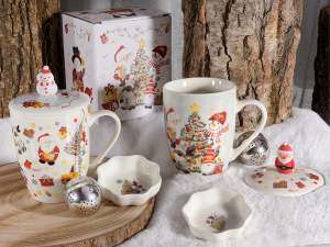 Taza de regalo con infusor navideño al por mayor