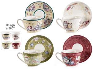 Tazas de té de porcelana decoradas al por mayor