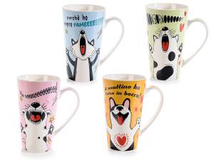 Taza de porcelana de 500 ml con estampado animal