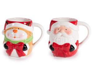 ingrosso tazza babbo natale renna rilievo