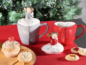 Ingrosso tazza coperchio natale angioletto