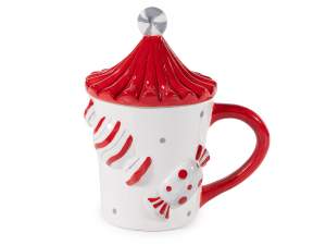 ingrosso tazza ceramica natale coperchio