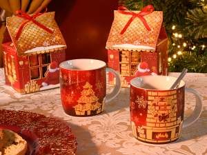 Grossista tazza rossa albero natale