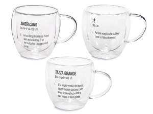 Ingrosso tazza vetro scritte