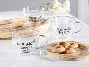 ingrosso tazza vetro frase ironica