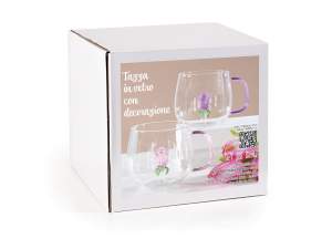 ingrosso tazza vetro rosa 3d