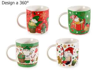 ingrosso tazza natale stampa vintage