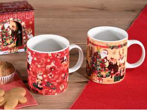 Ingrosso tazza porcellana Natale scatola regalo