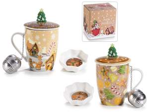 Grossista tazza pan di zenzero coperchio