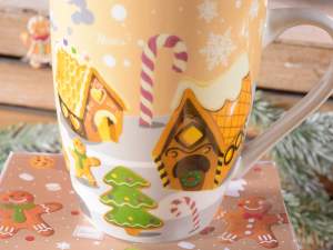 Grossista tazza pan di zenzero coperchio