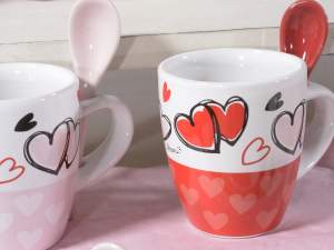 Ingrosso tazzine caffe cuore rosso rosa