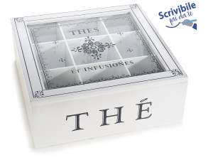 Wholesaler tea boxes wood glass