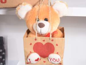 Teddy bear in paper bag