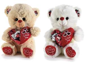 I love you sequin teddy bear wholesaler