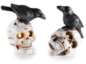 Ingrosso teschio resina Halloween luci