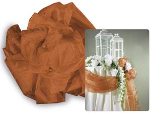 Grossiste serviette en organza bronze