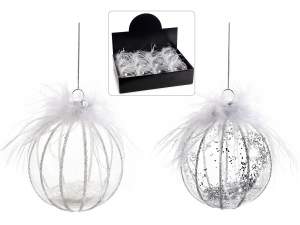 wholesaler transparent glass balls with glitter