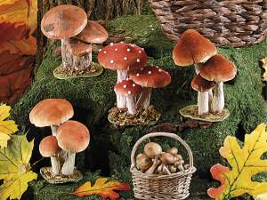 Champignons décoratifs sur papier tissu