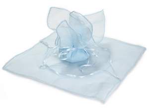 Mayorista tu de organza lazo azul claro