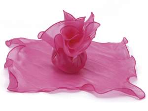 Vente en gros Tulle Favor Organza Soie Fuchsia