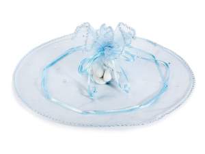 Grossista tulle organza azzurro brillantini