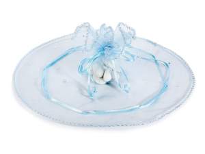 Angrosist tul organza sclipici albastru deschis