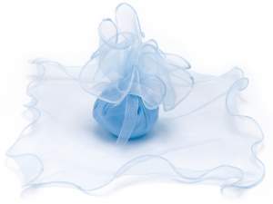 Ingrosso bomboniera tulle organza azzurro